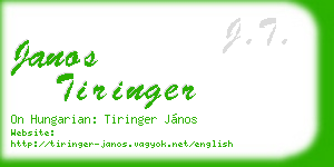 janos tiringer business card